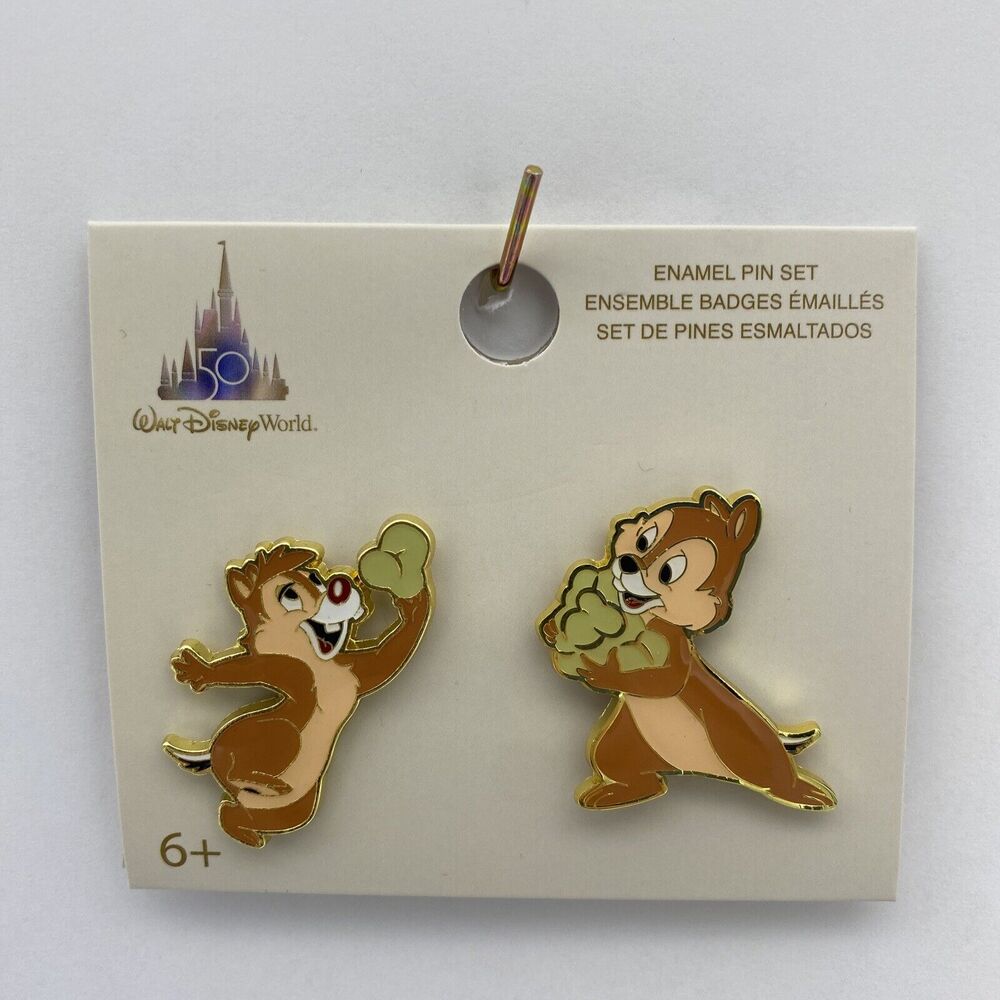 Loungefly Walt Disney World Pin Chip 'N Dale & Popcorn 50th Anniversary 2 Pins